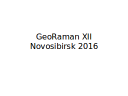 GeoRaman XII Novosibirsk 2016